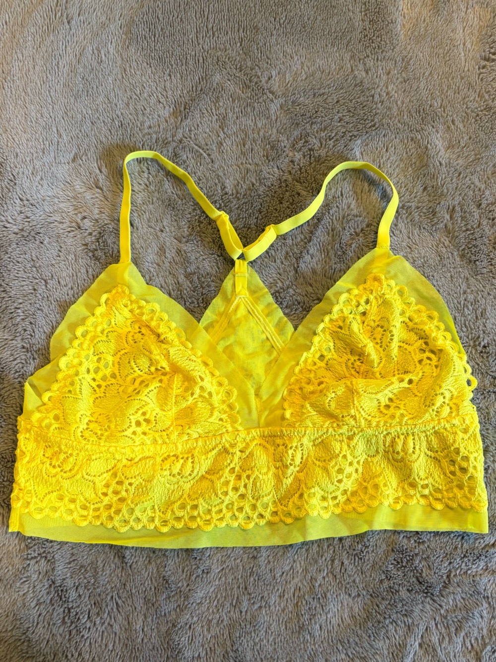aerie Neon Yellow Lace Bralette